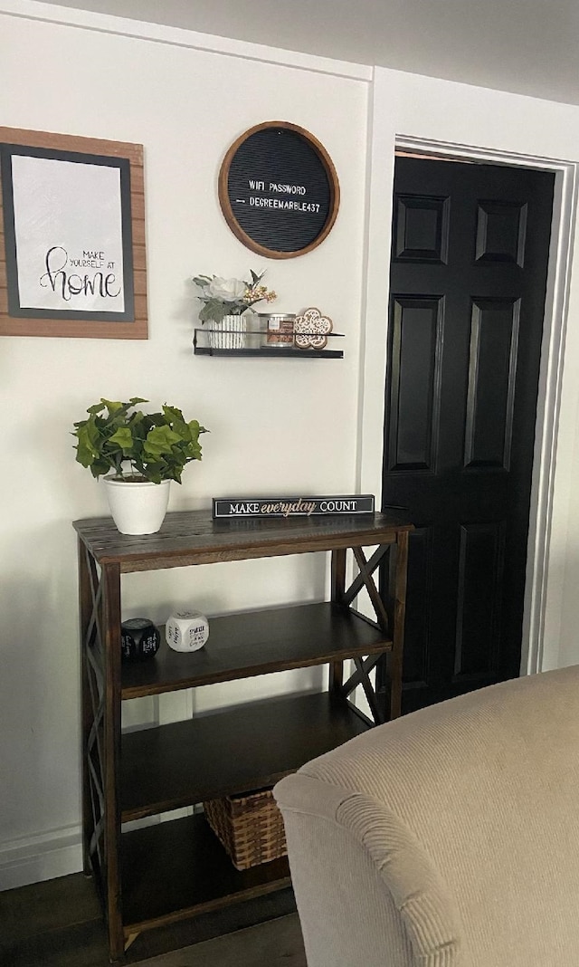 entryway featuring hardwood / wood-style flooring