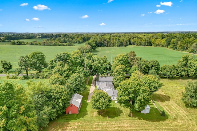 bird's eye view featuring a rural view