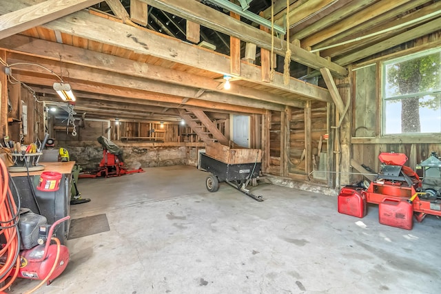 misc room with concrete flooring