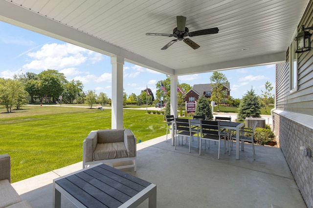 view of patio / terrace with ceiling fan