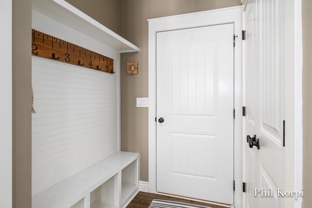 250 Shore Dr, Wayland, MI 49348 - mudroom featuring dark wood finished floors