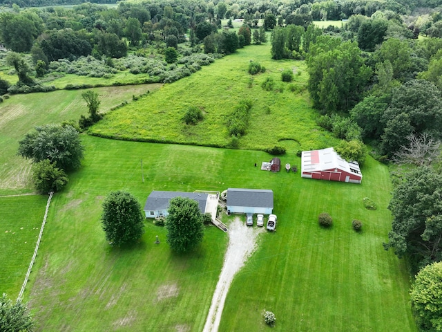 aerial view with a rural view