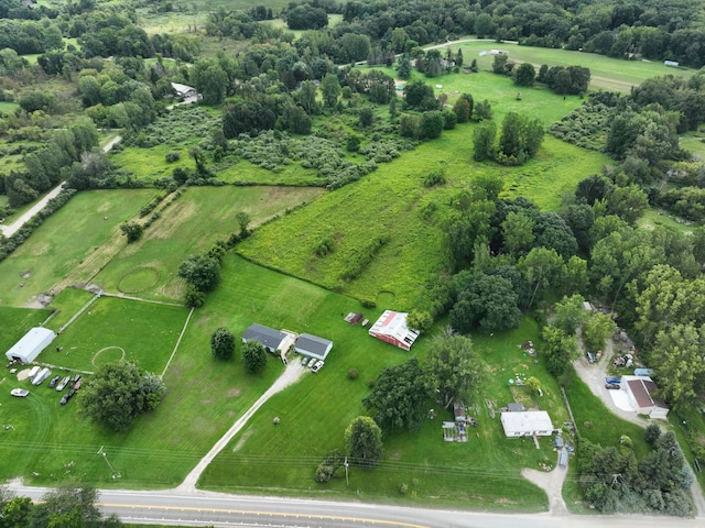 drone / aerial view featuring a rural view