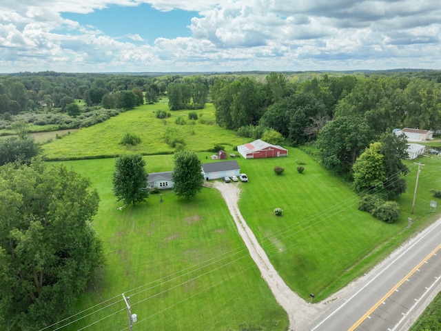 bird's eye view with a rural view