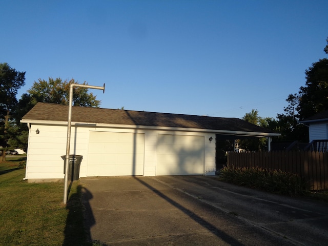 view of garage