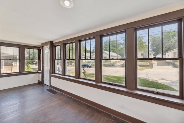 view of unfurnished sunroom