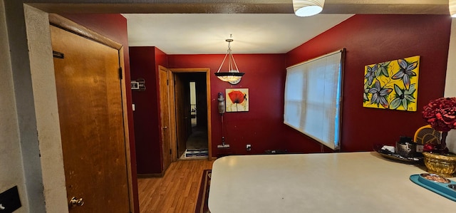 dining area featuring light wood-type flooring