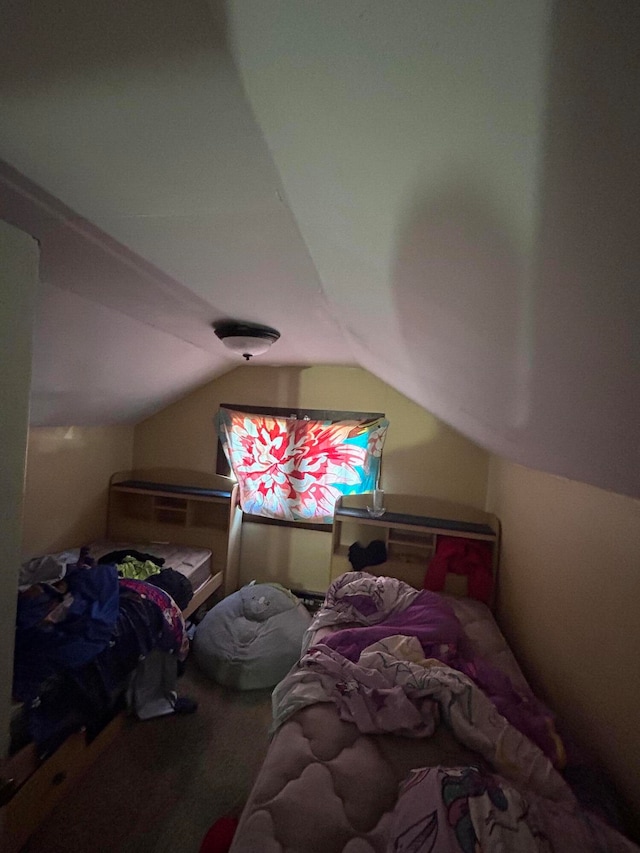 bedroom with vaulted ceiling