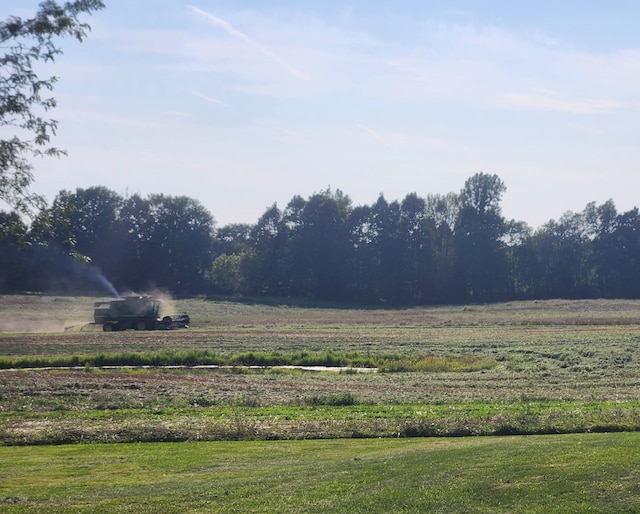 view of yard with a rural view