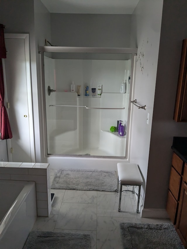 bathroom with plus walk in shower