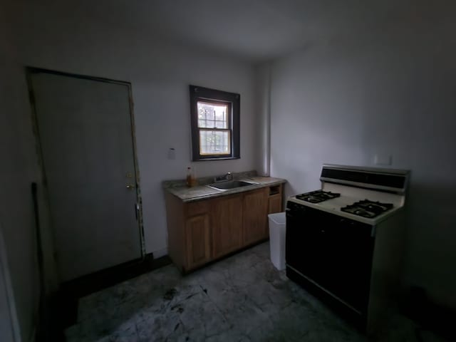 kitchen featuring sink and gas range gas stove