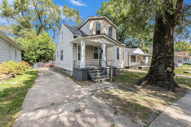 view of front of house with covered porch