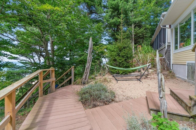 876 S Beach, Pentwater, MI 49449 - wooden deck with a sunroom