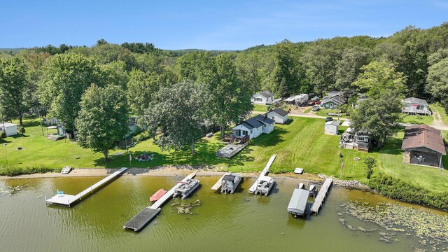 76 Sundago Park St, Hastings, MI 49058 - aerial view of a nearby body of water and a heavily wooded area