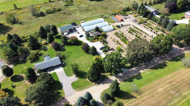 aerial view featuring a rural view