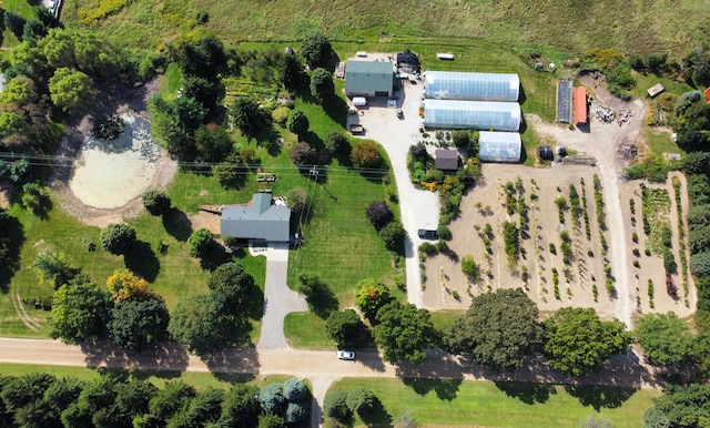 bird's eye view with a rural view