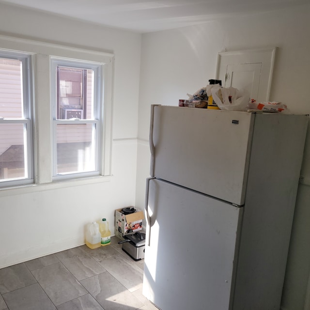 kitchen featuring white refrigerator