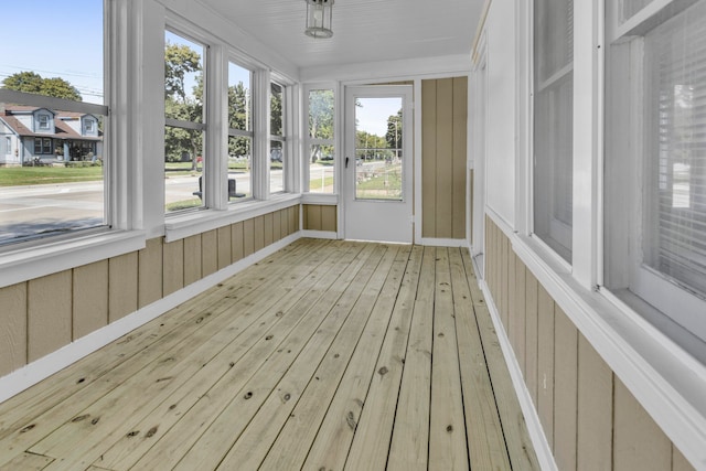 view of unfurnished sunroom