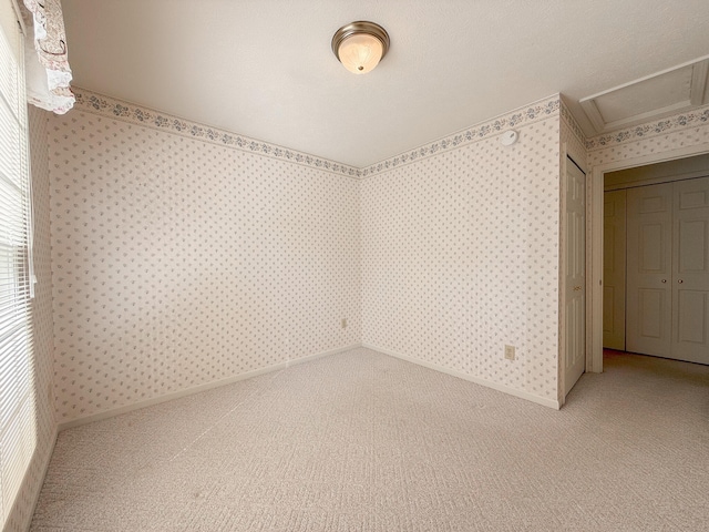 unfurnished room with carpet floors