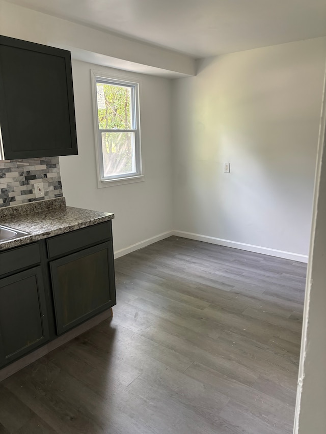 interior space featuring hardwood / wood-style floors and sink