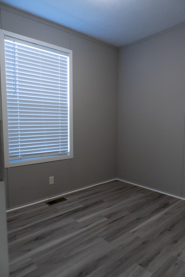 unfurnished room featuring dark hardwood / wood-style flooring