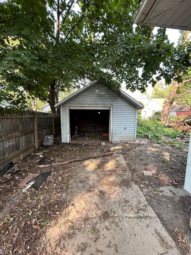 view of garage