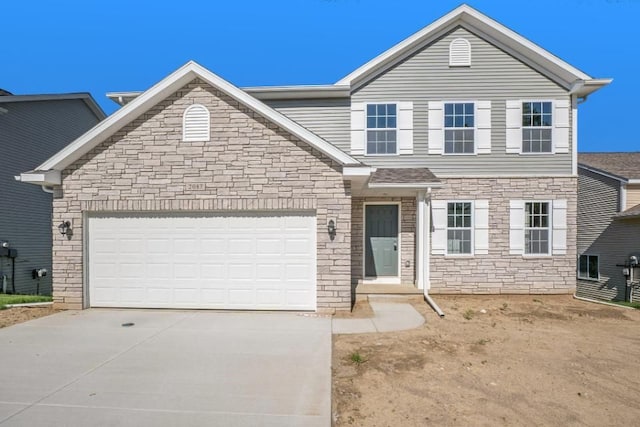 view of property featuring a garage