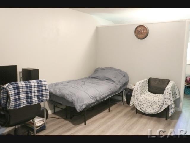 bedroom featuring light wood-type flooring