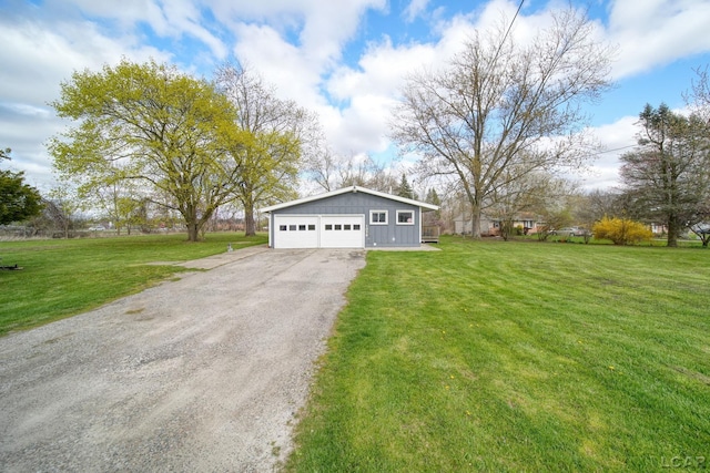 detached garage with driveway