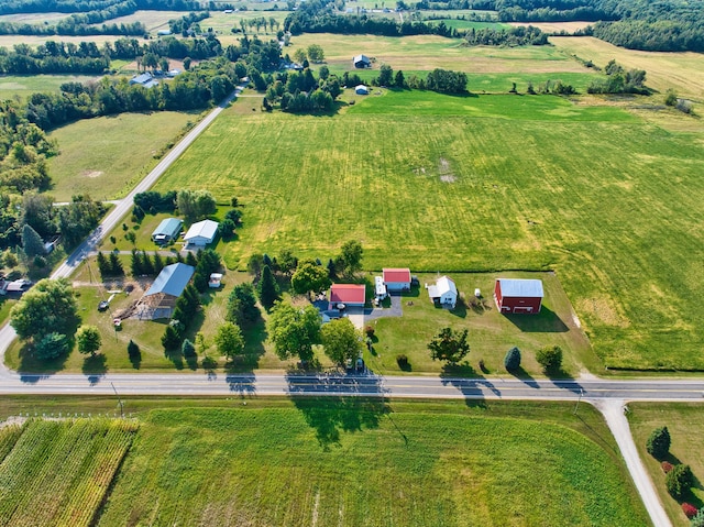 drone / aerial view with a rural view