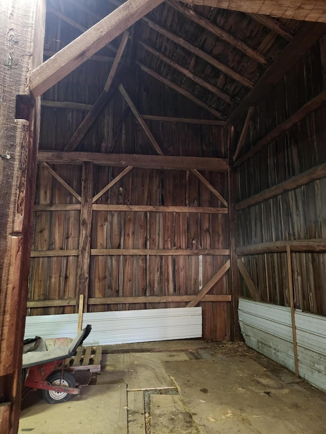 misc room with vaulted ceiling