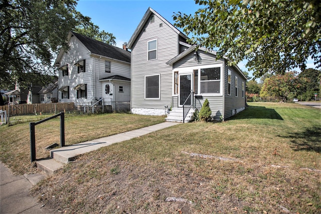 view of front of house with a front yard