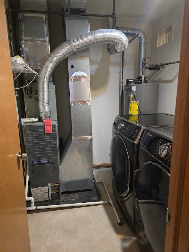 utilities featuring heating unit and water heater