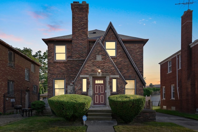 view of tudor home