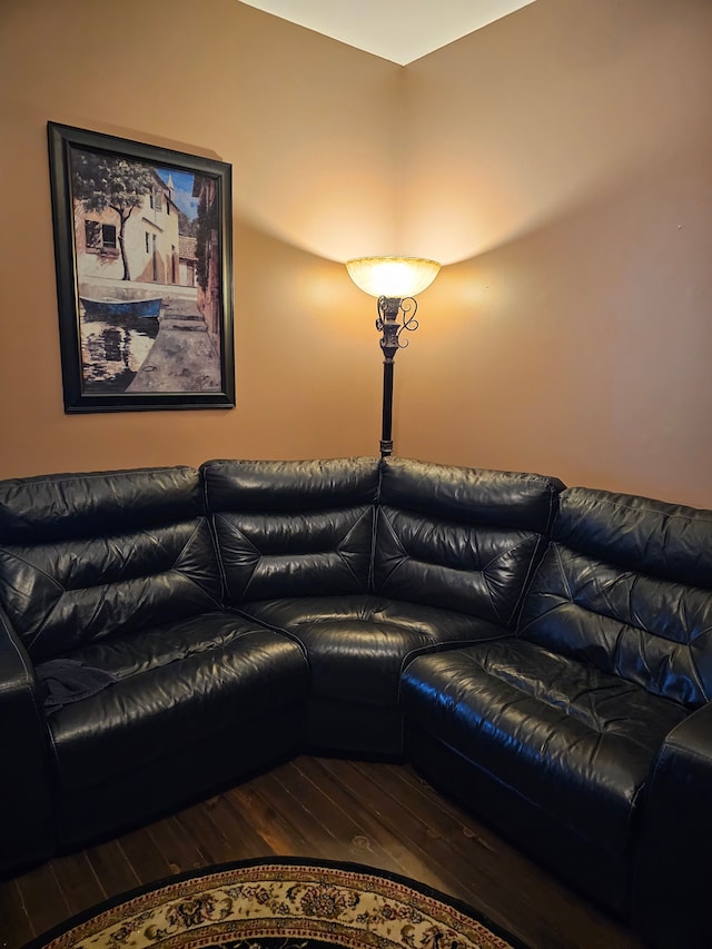 living room with hardwood / wood-style floors