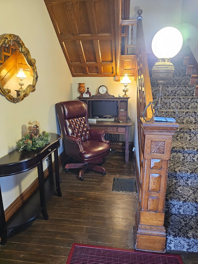 interior space featuring dark hardwood / wood-style floors