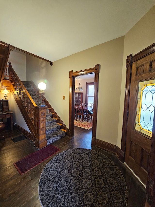 entryway featuring dark hardwood / wood-style floors