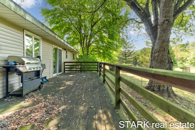 deck featuring area for grilling