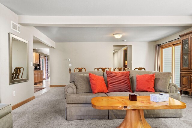 1100 Tisdale Rd, Roscommon, MI 48653 - living room featuring carpet flooring and baseboards