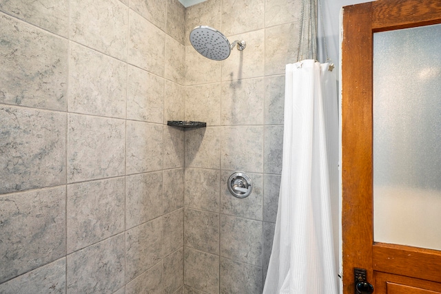 interior details featuring walk in shower