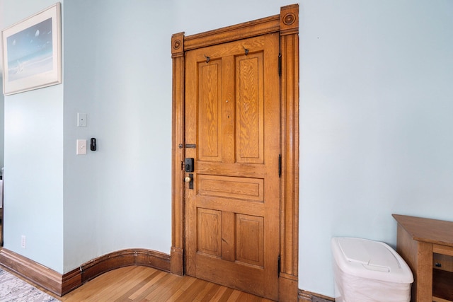 entrance foyer featuring light wood-type flooring