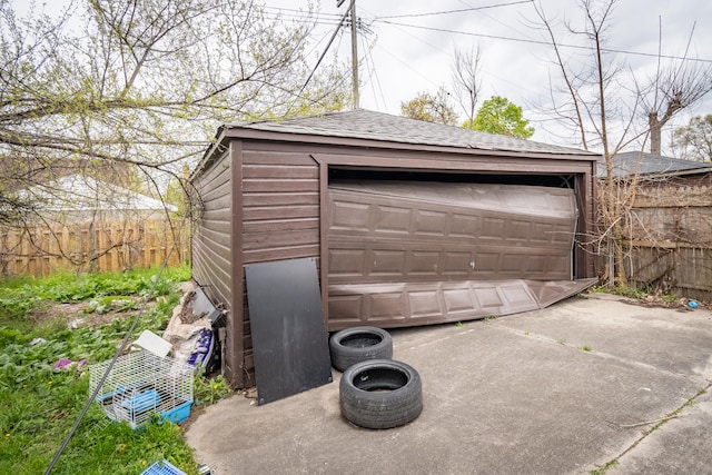 view of garage