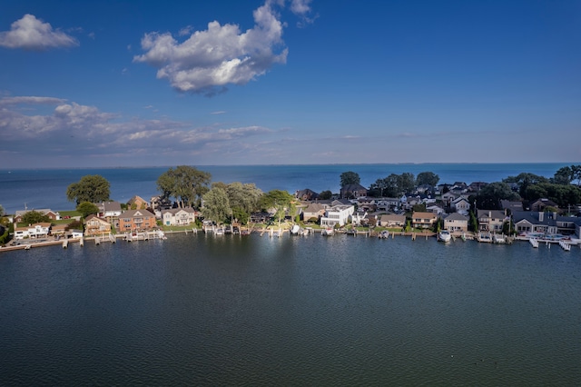 view of water feature with a residential view
