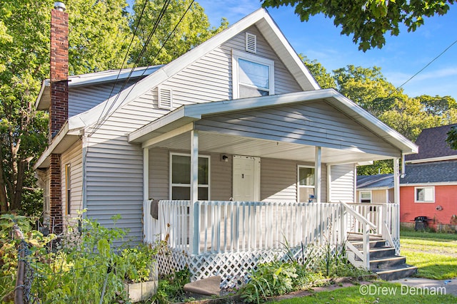 bungalow-style home with covered porch