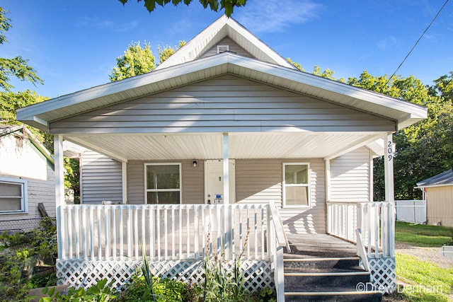 bungalow-style home with a porch