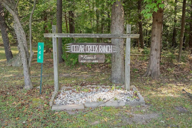 view of community sign