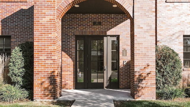 doorway to property featuring french doors