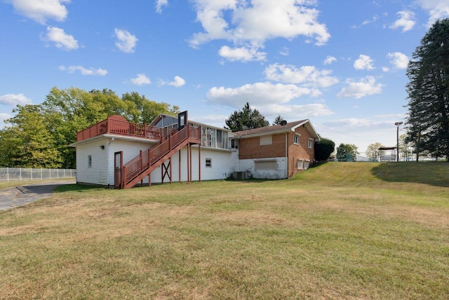 5563 Spring Creek Rd, Three Oaks, MI 49128 - back of house featuring stairway and a wooden deck
