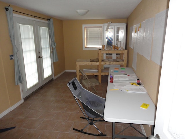 interior space with french doors