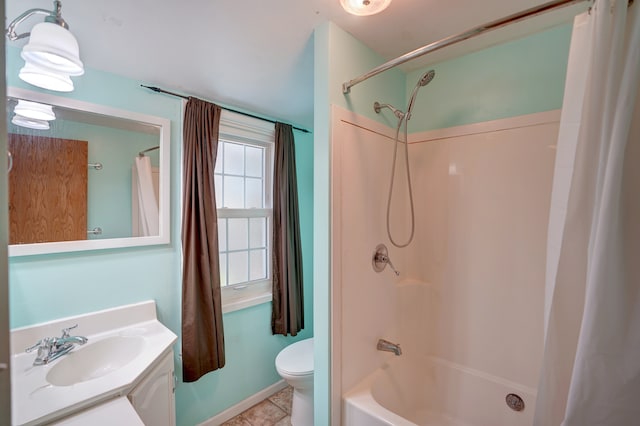 bathroom with tile patterned flooring, vanity, and toilet